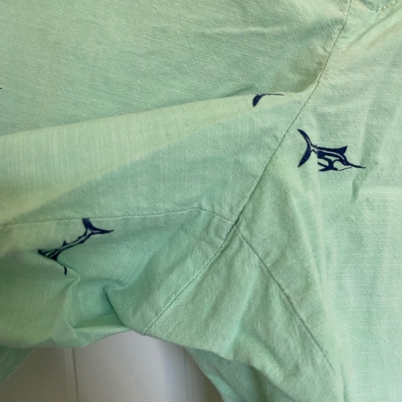 CHAPS men’s mint green fish patterned flat front shorts — size 34 - Picture 3 of 6